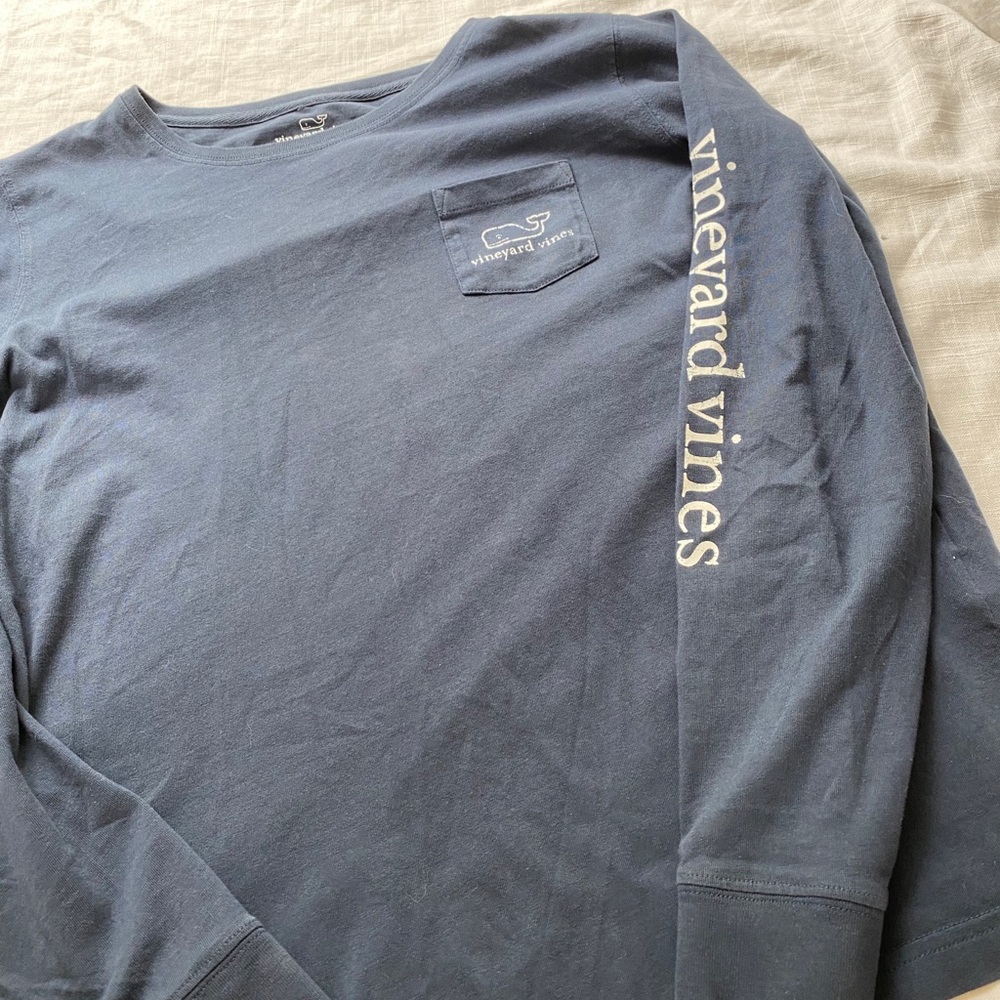 Navy Vineyard Vines Long Sleeve T-Shirt